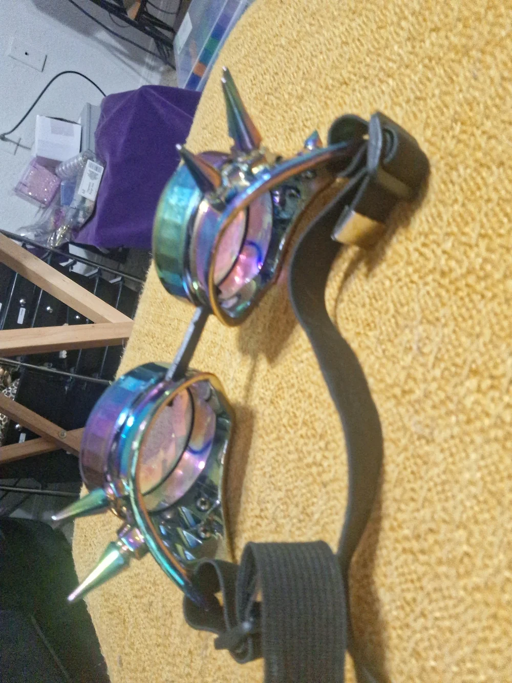 Iridescent Kaleidoscope Spike Goggles - Prism Lenses